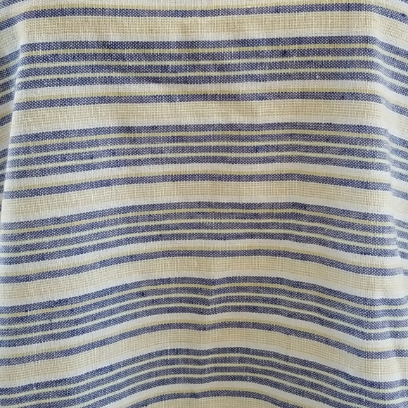 Linen Lux blue striped top, new with tags, size L - Picture 3 of 8